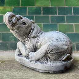 Concrete Elephant Figure Handmade Garden Statue Stone Safari Animal Ornament Cement Wildlife Decor Outdoor Art Lover Gift - thumbnail 1