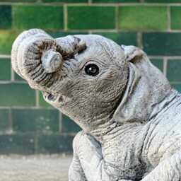 Concrete Elephant Figure Handmade Garden Statue Stone Safari Animal Ornament Cement Wildlife Decor Outdoor Art Lover Gift - thumbnail 2