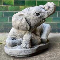 Concrete Elephant Figure Handmade Garden Statue Stone Safari Animal Ornament Cement Wildlife Decor Outdoor Art Lover Gift - thumbnail 3