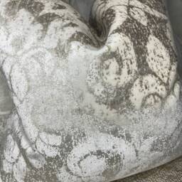 Elegant Damask Cushion Cover, Pillow Velvet Throw/Worldwide Shipping & Double Sided Ivory Beige - Natural - thumbnail 4