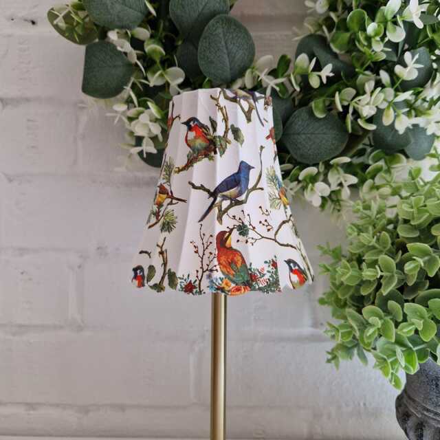 Cordless Touch Lamp. Beautiful Bird & Floral Usb Rechargeable Table Lamp.hand Decorated - image 1