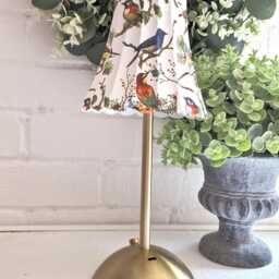 Cordless Touch Lamp. Beautiful Bird & Floral Usb Rechargeable Table Lamp.hand Decorated - thumbnail 2