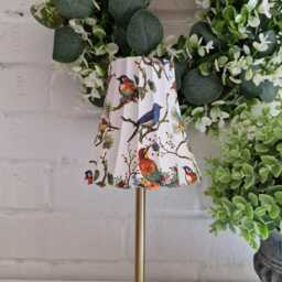 Cordless Touch Lamp. Beautiful Bird & Floral Usb Rechargeable Table Lamp.hand Decorated - thumbnail 1