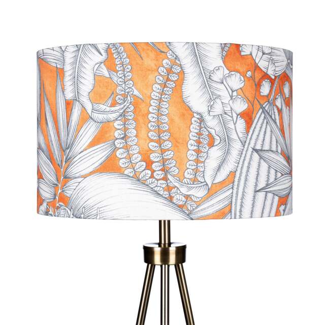 Orange Lampshade Burnt Tropical 20cm 25cm 30cm 35cm 40cm Drum Lamp Shade - Shade, Handmade Home Decor Ceiling Table - image 1