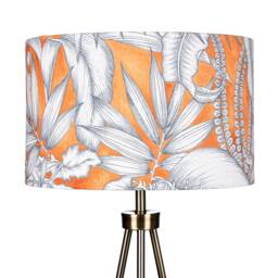 Orange Lampshade Burnt Tropical 20cm 25cm 30cm 35cm 40cm Drum Lamp Shade - Shade, Handmade Home Decor Ceiling Table - thumbnail 2
