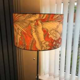 Orange Lampshade Burnt Tropical 20cm 25cm 30cm 35cm 40cm Drum Lamp Shade - Shade, Handmade Home Decor Ceiling Table - thumbnail 3