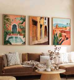 Set Of 3 Marrakech Posters, Morocco Travel Prints, Moroccan City Wall Art Set, North Africa Decor, Souk Gift, Desert Prints