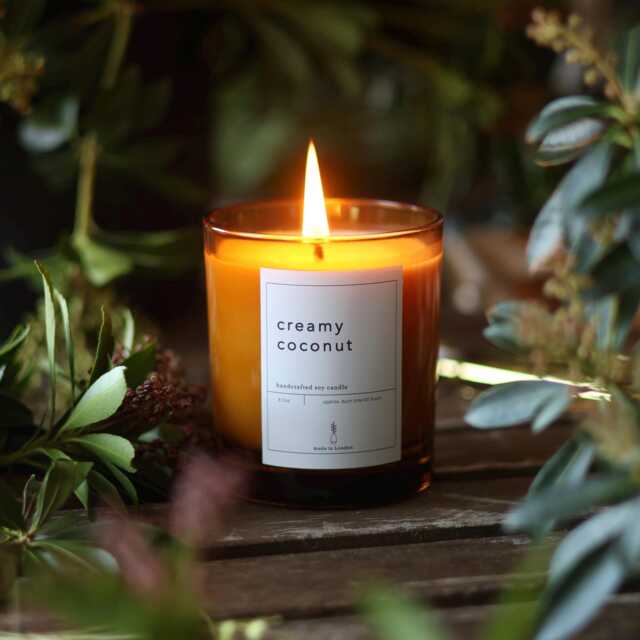 Creamy Coconut Soy Candle Vegan Tropical Spa Gift Summer Vacation For Her Self Care Housewarming Friend - image 1