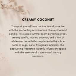 Creamy Coconut Soy Candle Vegan Tropical Spa Gift Summer Vacation For Her Self Care Housewarming Friend - thumbnail 4