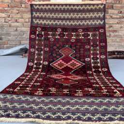 2x4 Authentic Afghan Mushwani Rug - Handwoven Wool Tribal Carpet Red&blue Oriental Accent For Bedroom, Entryway Or Living Room Boho Gift - thumbnail 2