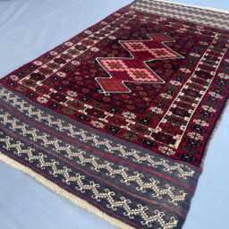2x4 Authentic Afghan Mushwani Rug - Handwoven Wool Tribal Carpet Red&blue Oriental Accent For Bedroom, Entryway Or Living Room Boho Gift - thumbnail 3