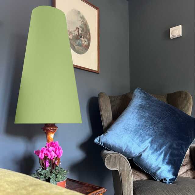 Sage Cotton Cone Lampshade, Extra Tall Sage Green - image 1
