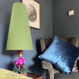 Sage Cotton Cone Lampshade, Extra Tall Sage Green - thumbnail 1