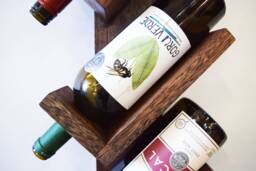Vertical Wine Rack, Mahogany Wood Modern Wall Mounting Rack