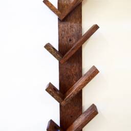 Vertical Wine Rack, Mahogany Wood Modern Wall Mounting Rack - thumbnail 2