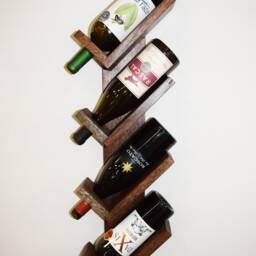 Vertical Wine Rack, Mahogany Wood Modern Wall Mounting Rack - thumbnail 3