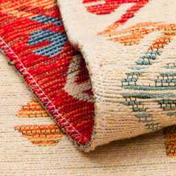 Cotton Turkish Kilim Rug Recycled Bohemian Flatweave Carpet - thumbnail 4