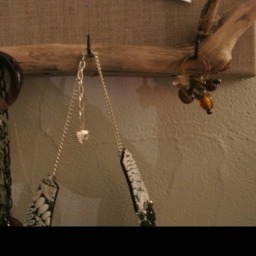 Mirror Jewelry Holder Driftwood & Linen - thumbnail 2