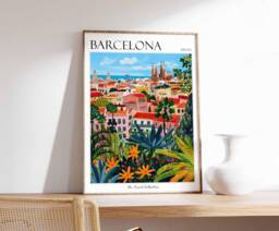 Barcelona Travel Poster Vibrant Spain Wall Art - thumbnail 1