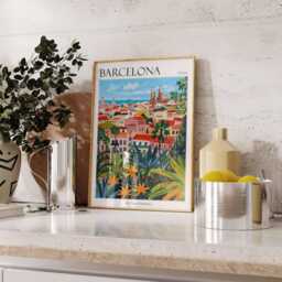 Barcelona Travel Poster Vibrant Spain Wall Art - thumbnail 2