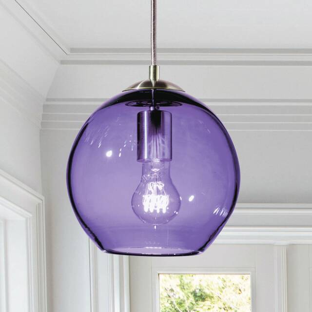 Violet Metro Pendant Light Hand Blown Glass Made To Order - image 1