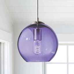 Violet Metro Pendant Light Hand Blown Glass Made To Order - thumbnail 2
