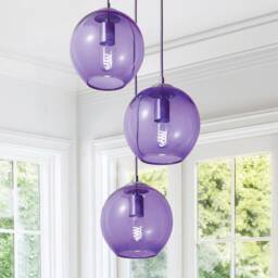 Violet Metro Pendant Light Hand Blown Glass Made To Order - thumbnail 3