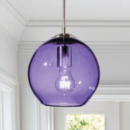 Violet Metro Pendant Light Hand Blown Glass Made To Order - thumbnail 1