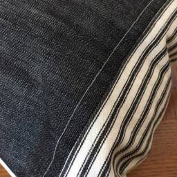 Farmhouse Lumbar Pillow Cover Ticking Stripe Home Accent, Custom State - thumbnail 4