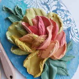 Sculptural Painting 3D, Sculpture Painting, Panels With Decorative Plaster, Three-Dimensional Plaster Roses, Stucco Molding, Impasto - thumbnail 2
