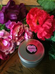 Full Moon, Hand Made, Poured, 100% Soy, All Natural, Candle in Metal Tin With Matching Lid - thumbnail 1