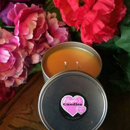 Full Moon, Hand Made, Poured, 100% Soy, All Natural, Candle in Metal Tin With Matching Lid - thumbnail 2