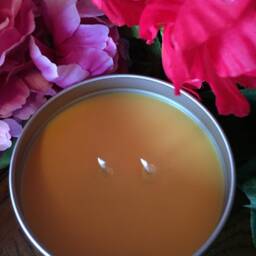 Full Moon, Hand Made, Poured, 100% Soy, All Natural, Candle in Metal Tin With Matching Lid - thumbnail 3