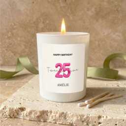 Personalised 25Th Birthday Candle For Her, Custom Milestone Gift Best Friend - thumbnail 3