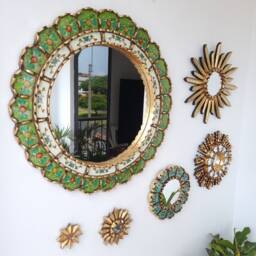 "Peruvian Mirrors ""Happiness Light Green" - thumbnail 2