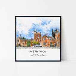 Wedding Venue Print, Gift, 1st Anniversary Present, Sketch, Painting From Photo, Personalised Drawing, Couple Gift - thumbnail 3