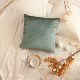 Turquoise Blue Pillow Cover, Throw Decorative Cushion Pillowcase, Accent Pillow, Velour Cover - thumbnail 3