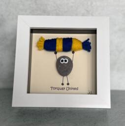 Torquay Frame - Art, Fan, Football Rock Pebble Gift For Him, Birthday Gift, Valentines - thumbnail 1