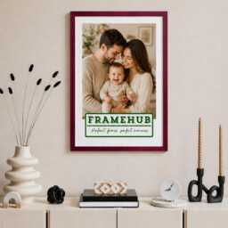 Dark Red/Carmine Slim Brushed Wood Photo Frame Modern Gallery Wall Art Home D??cor - thumbnail 2