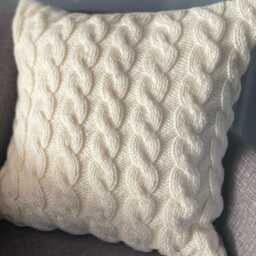 Cable Knit Pillow Cover, Cream, Ivory, Gray Or Blue Color, Throw Case - thumbnail 4