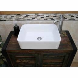 Reclaimed Wood Bathroom Vanity Unit 2 Door With White Ceramic Basin Choice Irf02Dcbc - thumbnail 3
