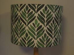 Leaf Lampshade Dark Green Abstract Watercolour Leaves Print Lamp Shade Cotton Fabric Drum Table Floor Or Ceiling Pendant Various Sizes