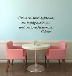 Bless The Food Before Us, Family Beside & Love Between Us. Amen Vinyl Wall Decal - Prayer -Kitchen - thumbnail 1