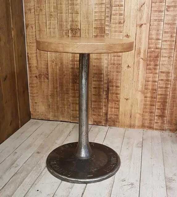 Singer Heavy Duty Cast Iron Solid Pedestal Leg Central Support Round Vintage Raw Steel Frame Bench Dining Desk Pub Table Legs
