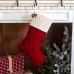 Personalized Red Flannel Christmas Stocking Farmhouse Style, Jingle Bells - thumbnail 4