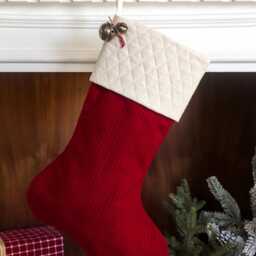 Personalized Red Flannel Christmas Stocking Farmhouse Style, Jingle Bells - thumbnail 2