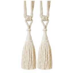 2x Coastal Natural Tassel Tieback - 600mm Embrace Pair - thumbnail 1