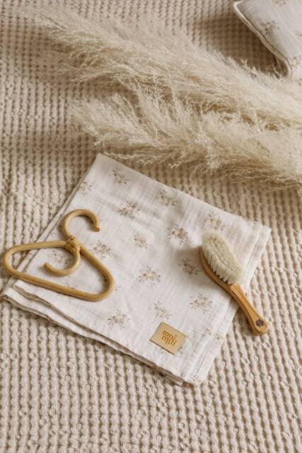"Muslin Baby Swaddle Blanket ""Boho Flowers" - image 1