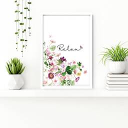 Trendy Shabby Chic Framed Set Of 3 Wall Art Prints For Bathroom Home Decor, Botanical Floral Toilet & Spa Decor - thumbnail 2