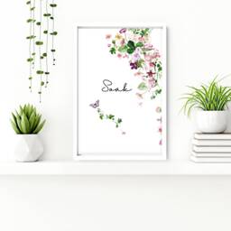 Trendy Shabby Chic Framed Set Of 3 Wall Art Prints For Bathroom Home Decor, Botanical Floral Toilet & Spa Decor - thumbnail 3